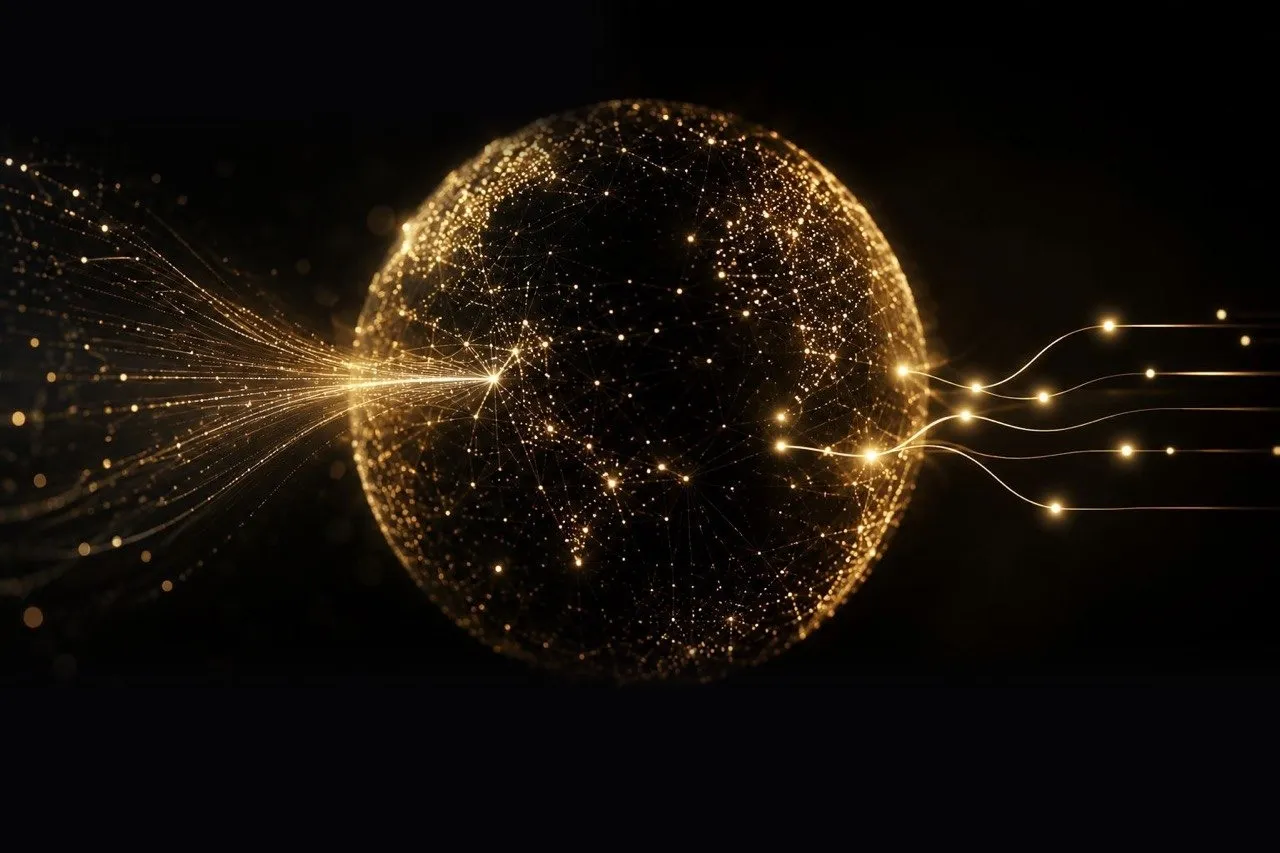 Night-time globe of live market signals
